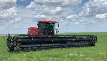 Case-IH-WD5-Series-Windrower-with-Honey-Bee-WSC-Dr